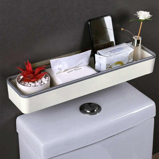 Over-the-Toilet Bathroom Storage Cabinet Rack – Wall-Mounted "Hole-Free" Multifunctional Artifact – Space-Saving Above-Toilet Shelf Organizer – Drill-Free High-Capacity Bathroom Cabinet (White)