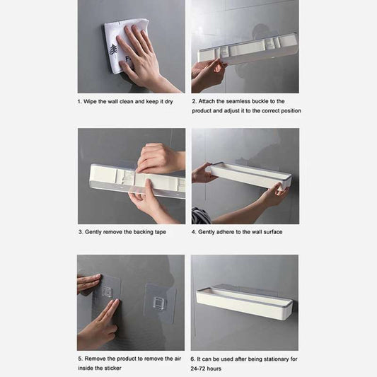 Over-the-Toilet Bathroom Storage Cabinet Rack – Wall-Mounted "Hole-Free" Multifunctional Artifact – Space-Saving Above-Toilet Shelf Organizer – Drill-Free High-Capacity Bathroom Cabinet (White)