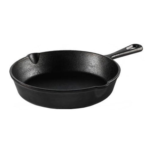 26cm Pre-Seasoned Cast Iron Skillet | Durable Non-Stick Frying Pan | Outdoor Camping & Indoor Kitchen Cookware