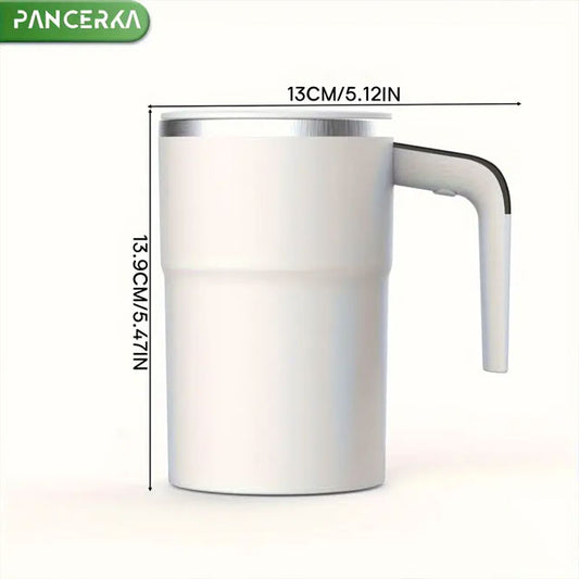 PANCERKA Rechargeable Self-Stirring Coffee Mug with Temperature Display – USB Charging, Sealed Travel Tumbler for Milk, Chocolate & Mocha