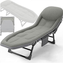 PIKFOS Folding Cot – 5-Level Adjustable, Lightweight & Breathable Compact Bed for Indoor & Outdoor Use