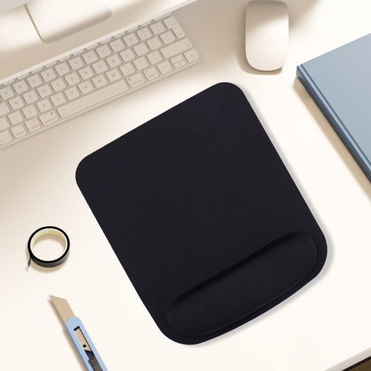 Ergonomic Computer Gaming Mouse Pad with Integrated Wrist Support – Ultra-Comfortable Solid Color Mouse Mat – Pressure-Relieving Wrist Pad for Office & Gaming – Lightweight & Superior Quality (Black / Grey)