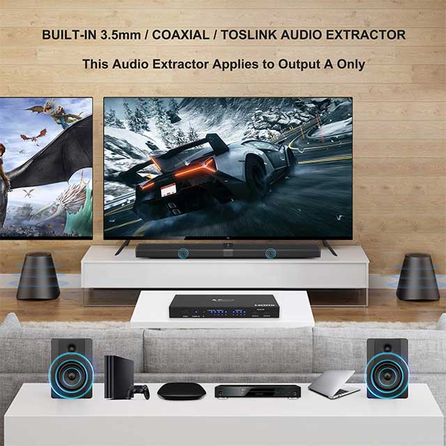 PORTTA 4K HDMI Matrix 4×2 Switch