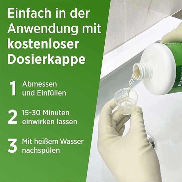 PRINOX® Drain Cleaner 1000 ml Extra Strong – Professional Pipe Cleaner for Removing Hair, Food Leftovers &amp; Heaviest Blockages – Pipe-Free Solution Against Stubborn Blockages &amp; Bad Odours – Biodegradable