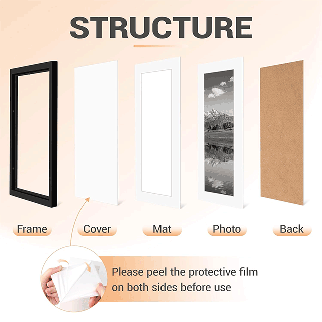 Pack of 3 Black Wooden Picture Frames