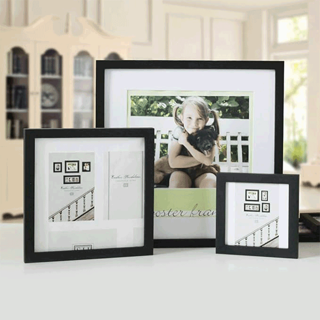 Pack of 3 Black Wooden Picture Frames