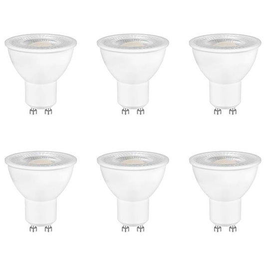 Pack of 6 GU10 LED Light Bulbs – Natural White 4000K, 5W, 500 Lumens with 120° Beam Angle, MR16 230V Reflector Lamp, Replaces 50W Halogen, Non-Dimmable