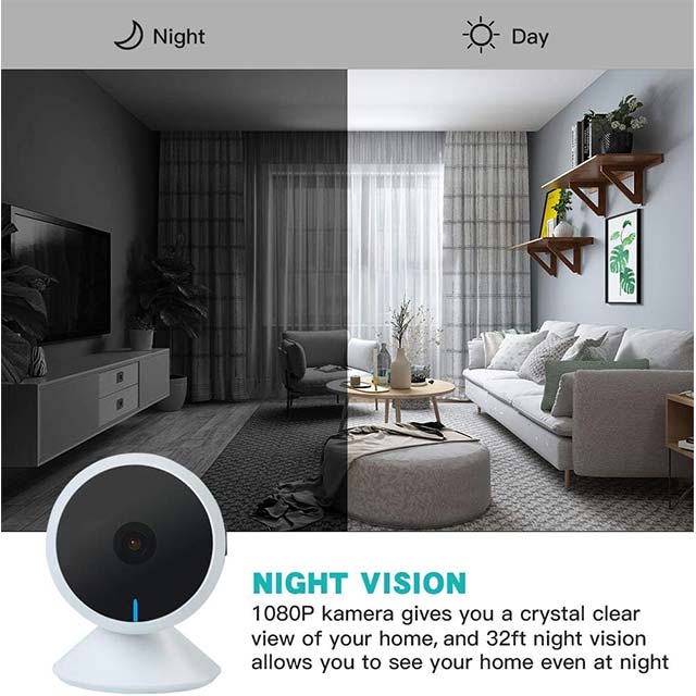 Panamalar Wireless IP Home Camera – Smart 1080P WiFi Indoor Monitor with Alexa, Wide Angle, Two-Way Audio &amp; Motion Detection for Baby, Elderly, and Pet Security