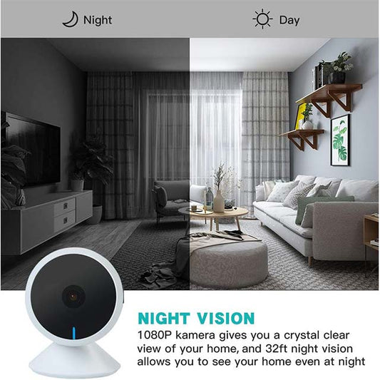 Panamalar Wireless IP Home Camera – Smart 1080P WiFi Indoor Monitor with Alexa, Wide Angle, Two-Way Audio &amp; Motion Detection for Baby, Elderly, and Pet Security