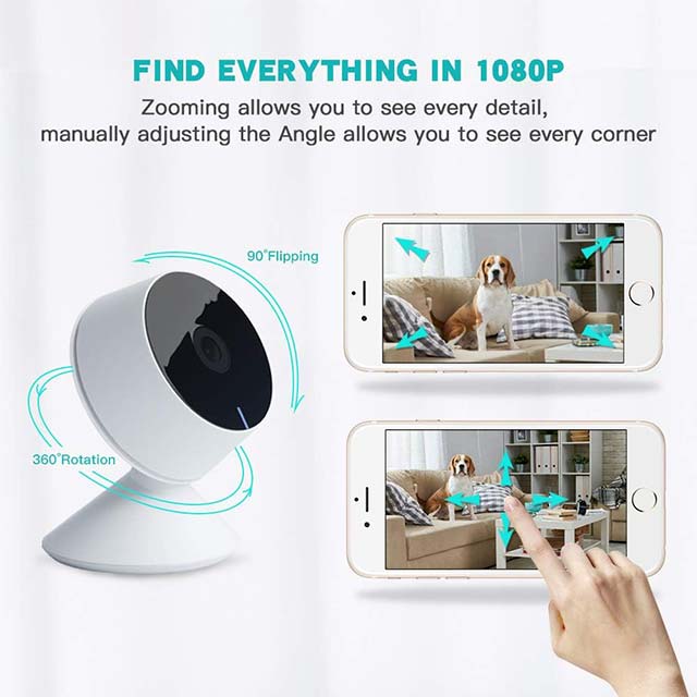 Panamalar Wireless IP Home Camera – Smart 1080P WiFi Indoor Monitor with Alexa, Wide Angle, Two-Way Audio &amp; Motion Detection for Baby, Elderly, and Pet Security
