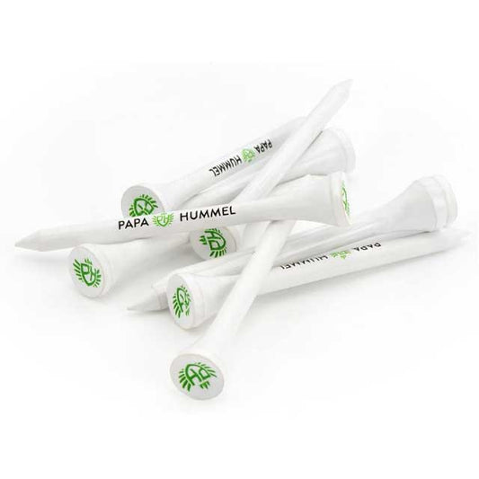 Papa Hummel Premium Golf Tees – 80-Piece 70mm Organic, Shatterproof Bamboo Wood Tees in Resealable Pack