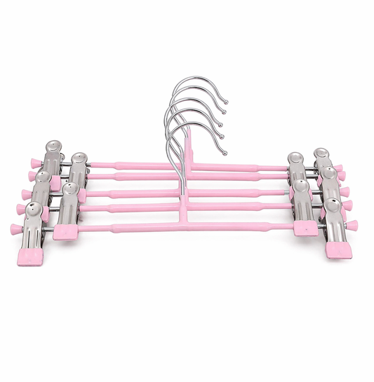 Set of 5 Clothes Hanger Set with Clips – Space Saving Wardrobe Organizer