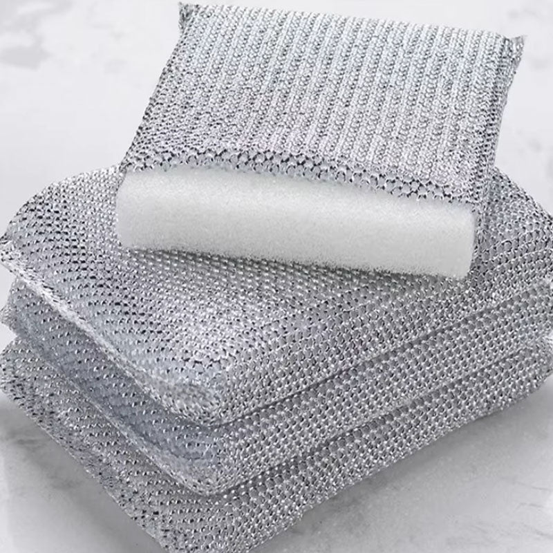 4 Pcs Non-Scratch Kitchen Dishwashing Sponges - Heavy Duty Household Cleaning Scrubber - Multi-Purpose Dish Sponge & Pot Cleaning Artifact