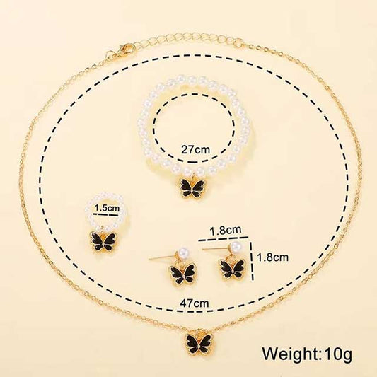 Pearl Butterfly Necklace & Delicate Bracelet for Women – Elegant Wedding Jewelry & Luxury Birthday Gift | Fashion Accessory for Special Occasions