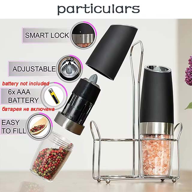 Stainless Steel Electric Pepper Grinder – Automatic Gravity Salt & Spice Mill for Easy Grinding
