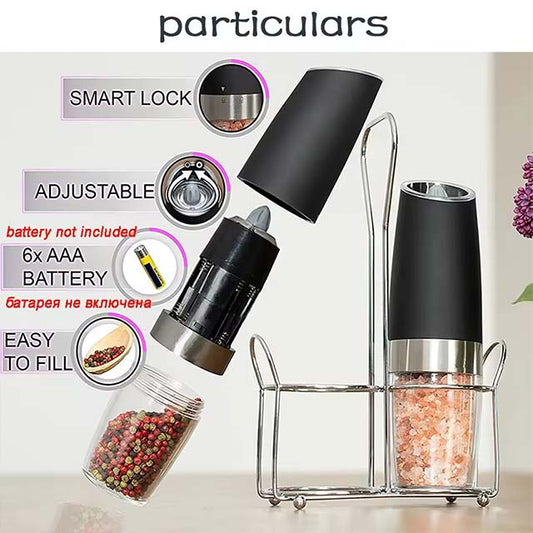 Stainless Steel Electric Pepper Grinder – Automatic Gravity Salt & Spice Mill for Easy Grinding