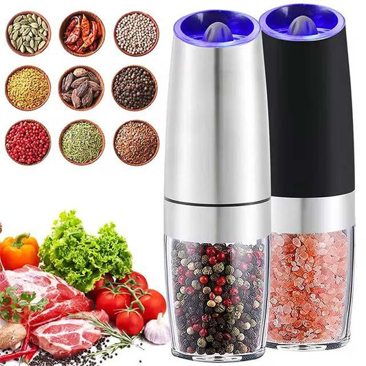 Stainless Steel Electric Pepper Grinder – Automatic Gravity Salt & Spice Mill for Easy Grinding