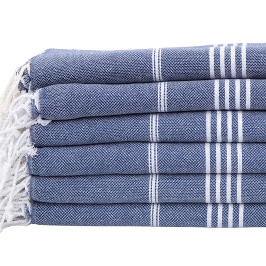 Personalized Turkish Peshtemal Towel – Denim Blue Quick-Dry Beach, Bath, Pool &amp; Bachelorette Gift Idea