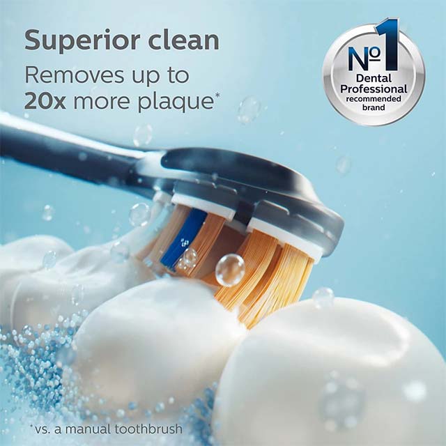 Philips Sonicare Genuine A3 Premium All-in-One Replacement Toothbrush Heads- 2 Brush Heads- Black