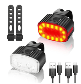 USB Rechargeable LED Bicycle Lights – Front and Rear Bike Lamps for Safe Cycling