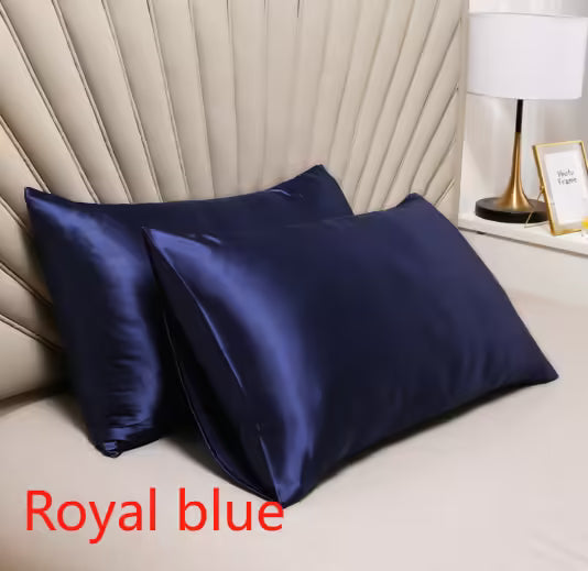 Ensemble de 2 taies d'oreiller en satin de soie véritable, confortables et élégantes | Housses de coussin décoratives luxueuses