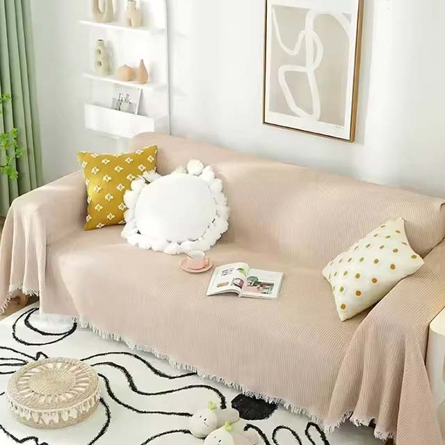 Plaid Blanket for Nordic and Boho Decor - Tassel Throw Blanket for Sofa, Bed, Picnic, and Summer Use