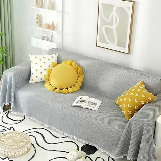 Plaid Blanket for Nordic and Boho Decor - Tassel Throw Blanket for Sofa, Bed, Picnic, and Summer Use