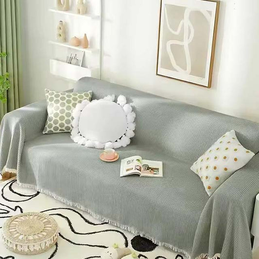 Plaid Blanket for Nordic and Boho Decor - Tassel Throw Blanket for Sofa, Bed, Picnic, and Summer Use