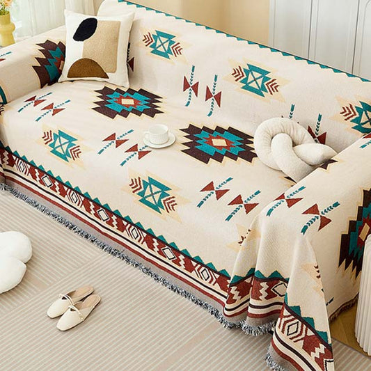 Plaid Blanket for Nordic and Boho Decor - Tassel Throw Blanket for Sofa, Bed, Picnic, and Summer Use