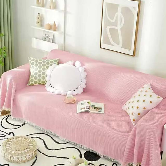 Plaid Blanket for Nordic and Boho Decor - Tassel Throw Blanket for Sofa, Bed, Picnic, and Summer Use