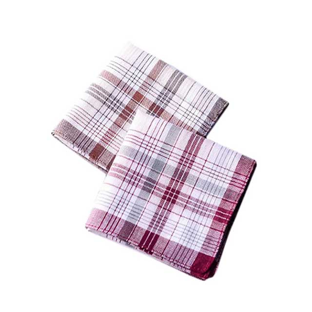 5Pcs Men’s Plaid & Stripe Cotton Handkerchiefs – Classic Vintage Pocket Towels for Wedding & Party