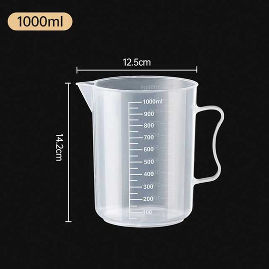 Plastic Measuring Cup with Lid – Large Capacity Transparent Graduated Beaker for Kitchen & Lab Use