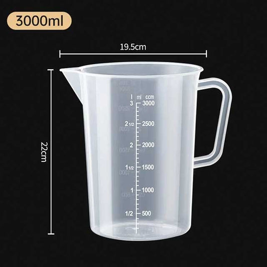 Plastic Measuring Cup with Lid – Large Capacity Transparent Graduated Beaker for Kitchen & Lab Use