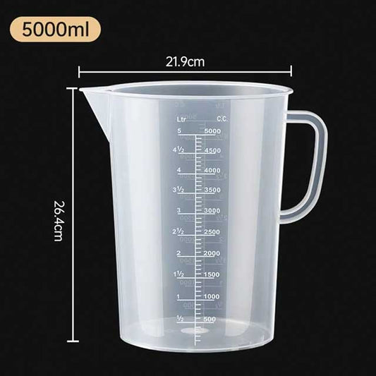 Plastic Measuring Cup with Lid – Large Capacity Transparent Graduated Beaker for Kitchen & Lab Use