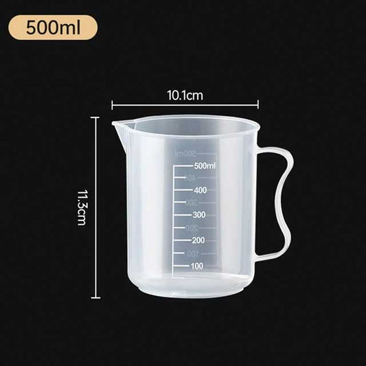 Plastic Measuring Cup with Lid – Large Capacity Transparent Graduated Beaker for Kitchen & Lab Use