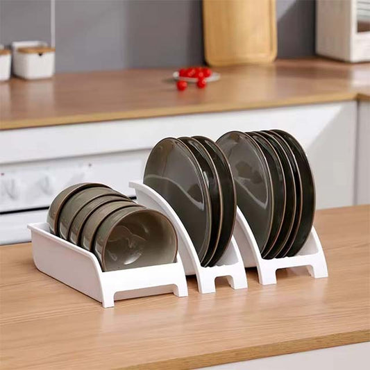 Plastic Plate & Bowl Storage Holder – Ventilated Kitchen Organizer Rack with Drainage