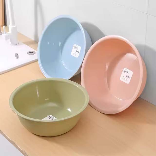 Plastic Round Wash Basin for Bathroom & Laundry – Durable Cleaning Tub for Washing Clothes