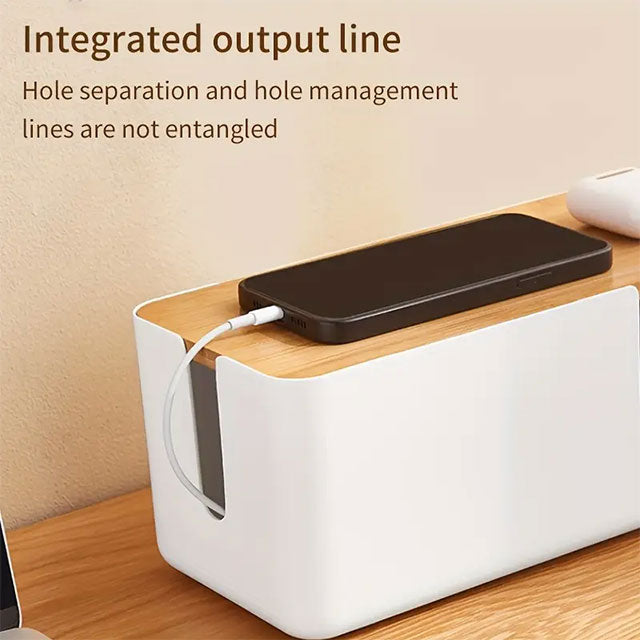 Plug-in Board Storage Box – Power Socket & Cable Organizer for Desk & Living Room | Wire Management & Charging Station