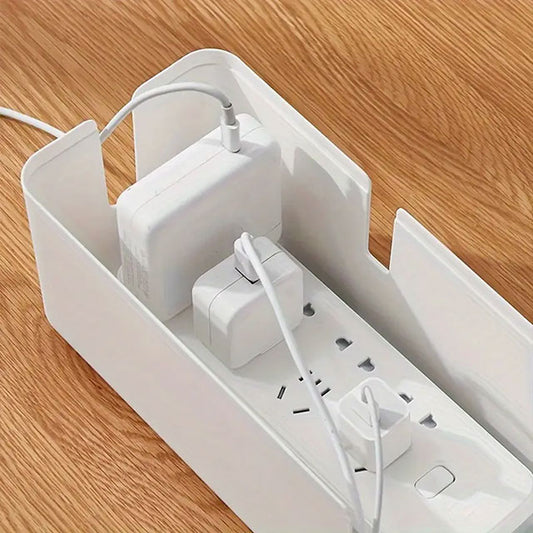 Plug-in Board Storage Box – Power Socket & Cable Organizer for Desk & Living Room | Wire Management & Charging Station