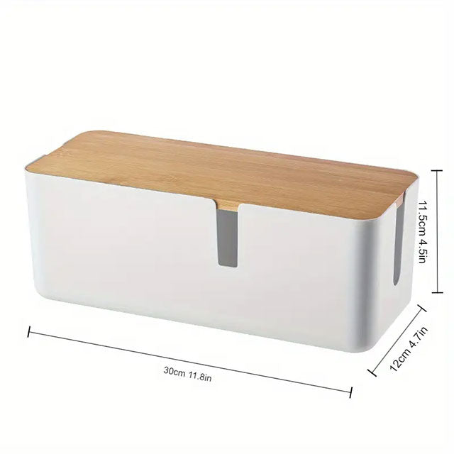 Plug-in Board Storage Box – Power Socket & Cable Organizer for Desk & Living Room | Wire Management & Charging Station