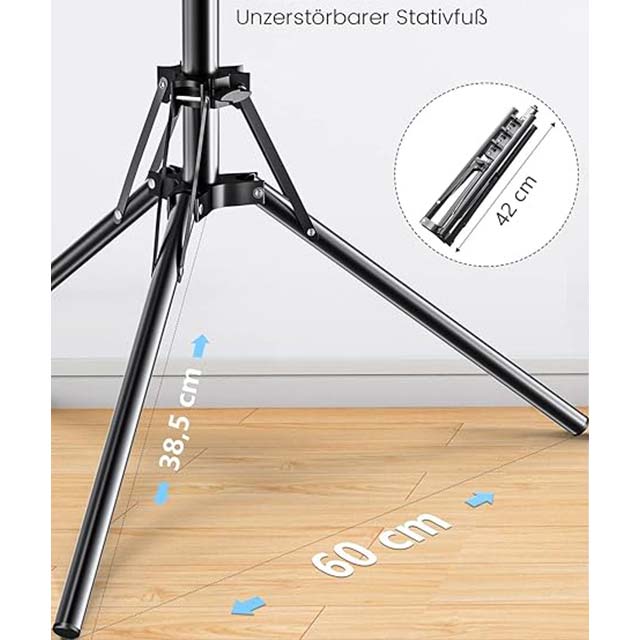 Anneau lumineux de 32 cm avec trépied réglable de 180 cm – Anneau lumineux selfie Pnitri grand format pour le streaming en direct, le maquillage, YouTube, TikTok et la photographie