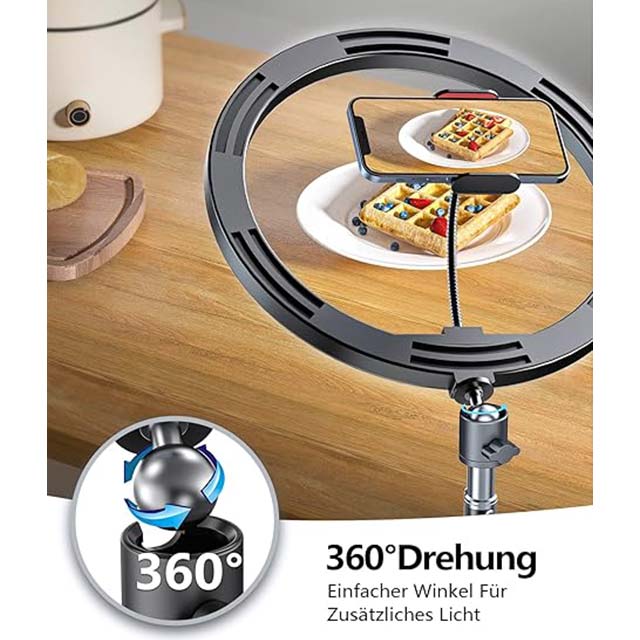 12.6 Inch Ring Light with 180cm Adjustable Tripod Stand – Pnitri Large Selfie Ring Light for Live Streaming, Makeup, YouTube, TikTok, and Photography