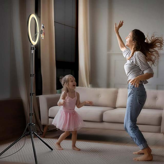 12.6 Inch Ring Light with 180cm Adjustable Tripod Stand – Pnitri Large Selfie Ring Light for Live Streaming, Makeup, YouTube, TikTok, and Photography