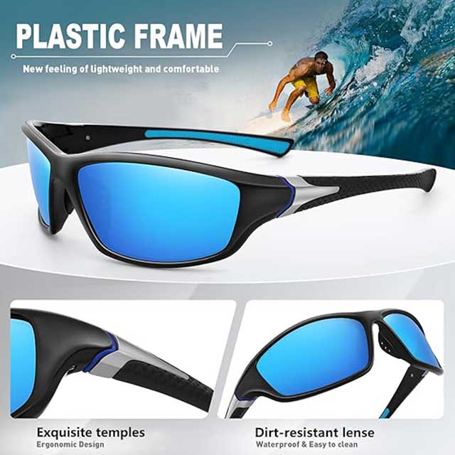 Polarized Sports Sunglasses for Men & Women – UV400 Protection Eyewear for Driving, Cycling, Fishing & Outdoor Activities