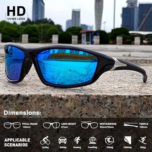Polarized Sports Sunglasses for Men & Women – UV400 Protection Eyewear for Driving, Cycling, Fishing & Outdoor Activities