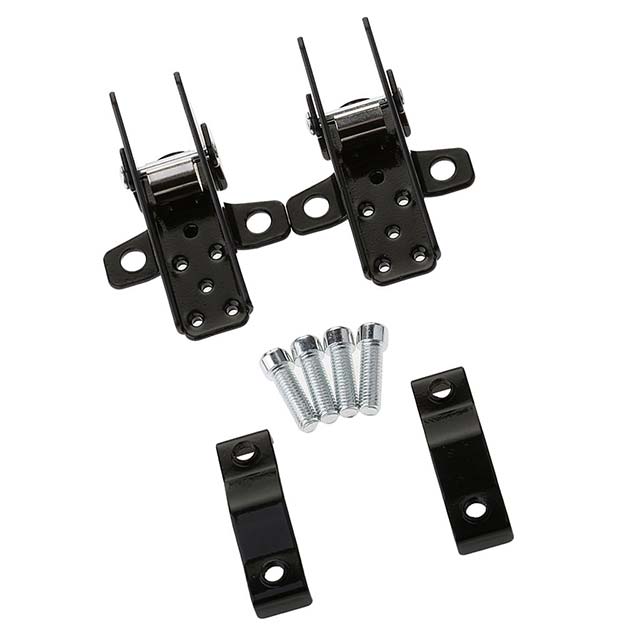 PopEye Retro 25mm-30mm Folding Custom Motorcycle &amp; Bike Frame Foot Pegs – Black Metal Pedals