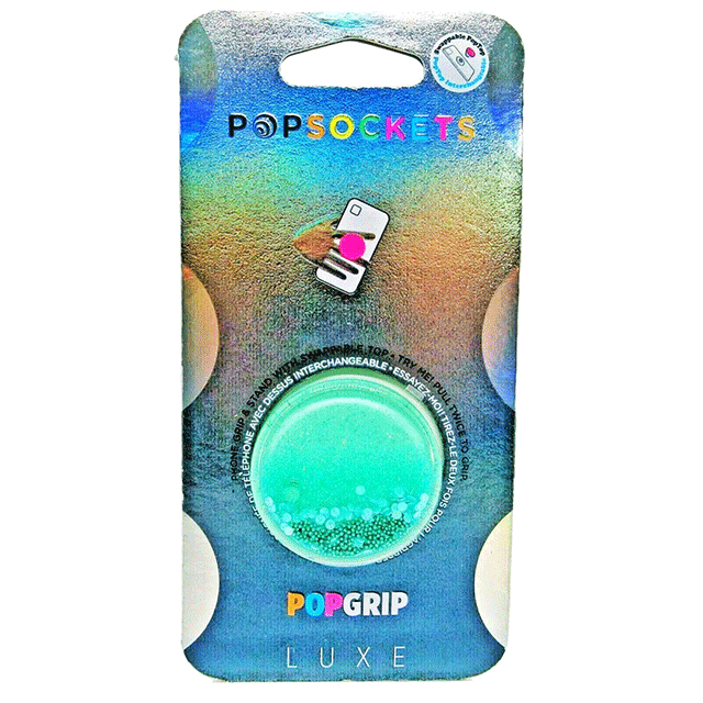 PopSockets Luxe Tidepool Green Mint Glitter Bling PopSocket &amp; PopGrip – Trendy Mobile Phone Accessory