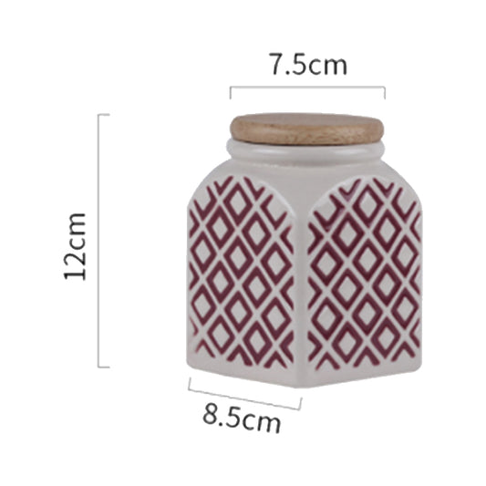 Pot en porcelaine avec couvercle en bois