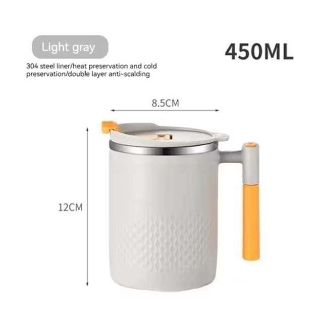 Portable Double-Layer Coffee Mug – 304 Stainless Steel Anti-Scalding Cup with Handle & Leak-Proof Lid