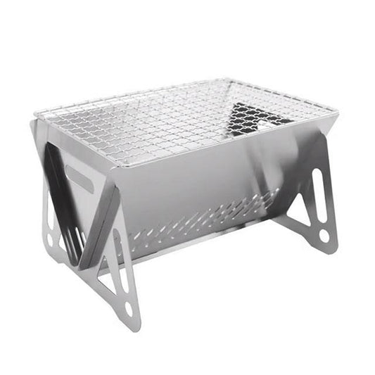 Portable Folding BBQ Grill & Firewood Stove – Multifunctional Stainless Steel Camping Grill Rack